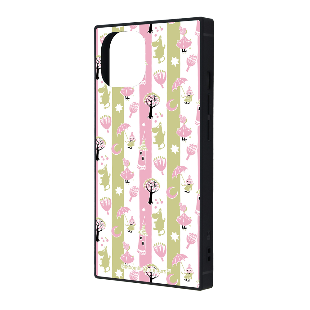 iPhone 15 / 14 / 13 ムーミン / KAKU 衝撃吸収 バンパー スクエア ハイブリッドケース  / ムーミン80周年_Stripes1